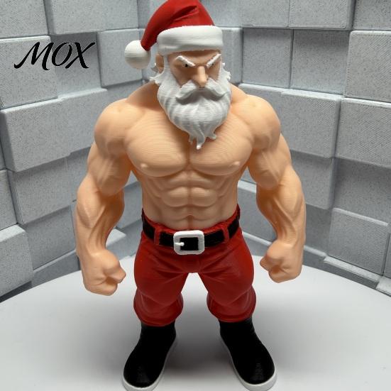 Коллекционные модные статуэтки персонажей 3D-печатная фигурка Санта-Клауса для фитнеса, Мускулистая статуэтка, Идеи подарков для любителей тренировок, Креативный спорт