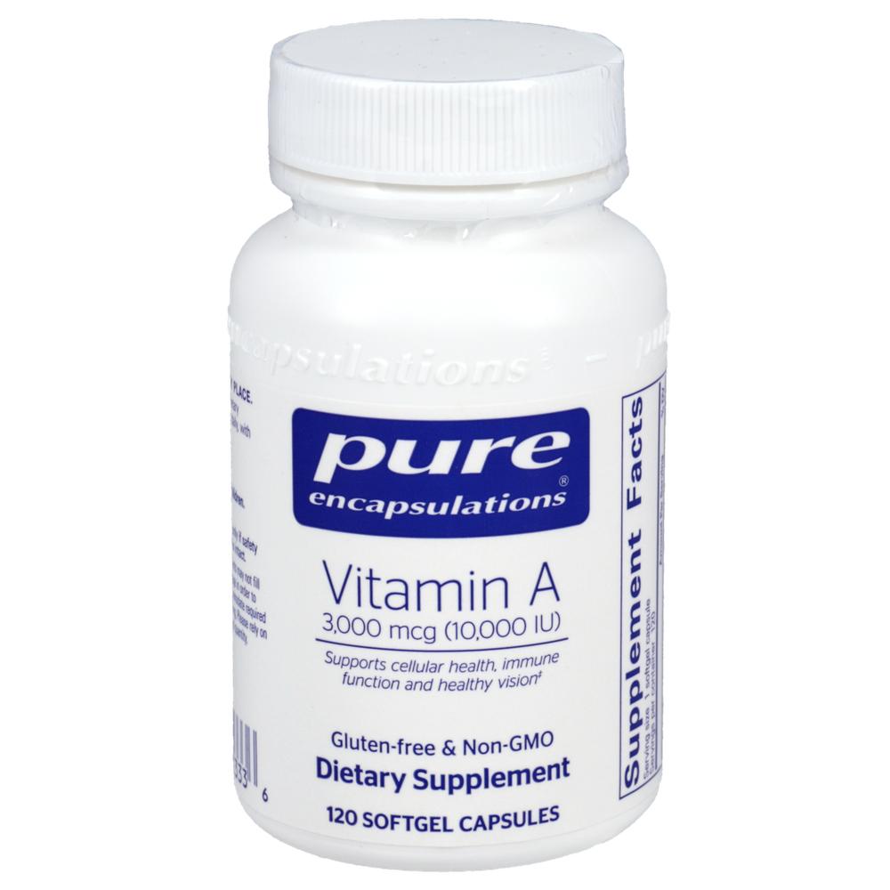 Pure Encapsulations Витамин А 10 000 МЕ 120 мягких желатиновых капсул (1 шт., 120 таблеток)