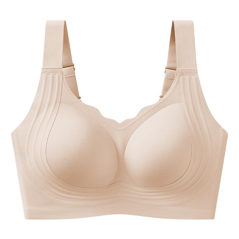 Large size seamless liquid foundation underwear is opaque, large breasts appear small, gather the upper support to prevent sagging