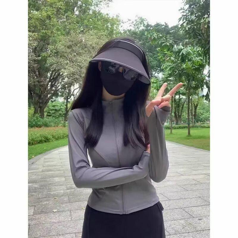 Женский кардиган из ледяного шелка для защиты от солнца - Лето 2025, Белый приталенный для йоги и фитнеса