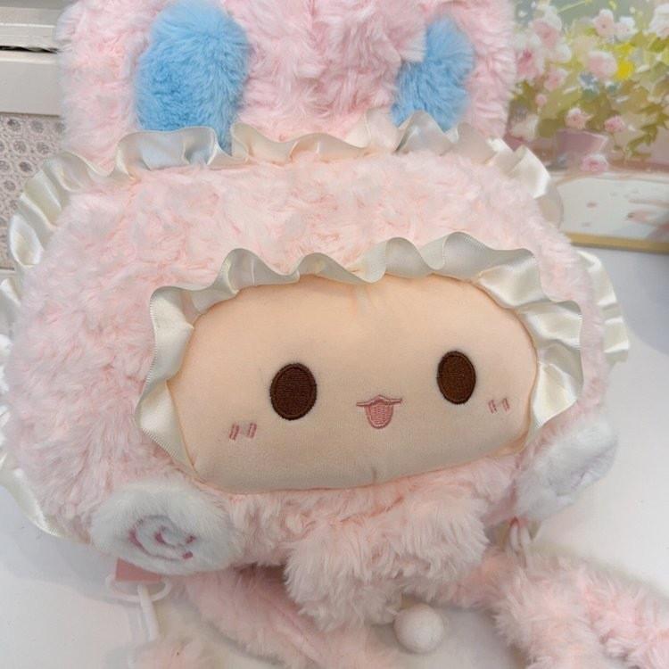Cute Sheep Cartoon Plush Backpack With Spacious Compartments For Teen Girls And Women