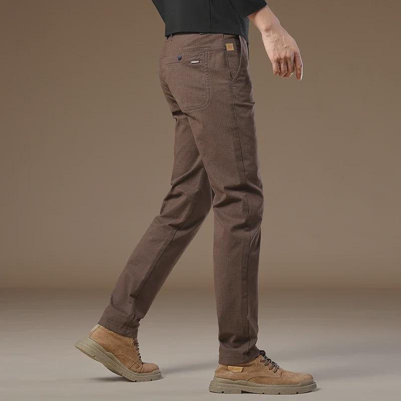 2025 Мужские повседневные брюки Slim Fit из чистого хлопка – удобная, деловая одежда для весны и осени