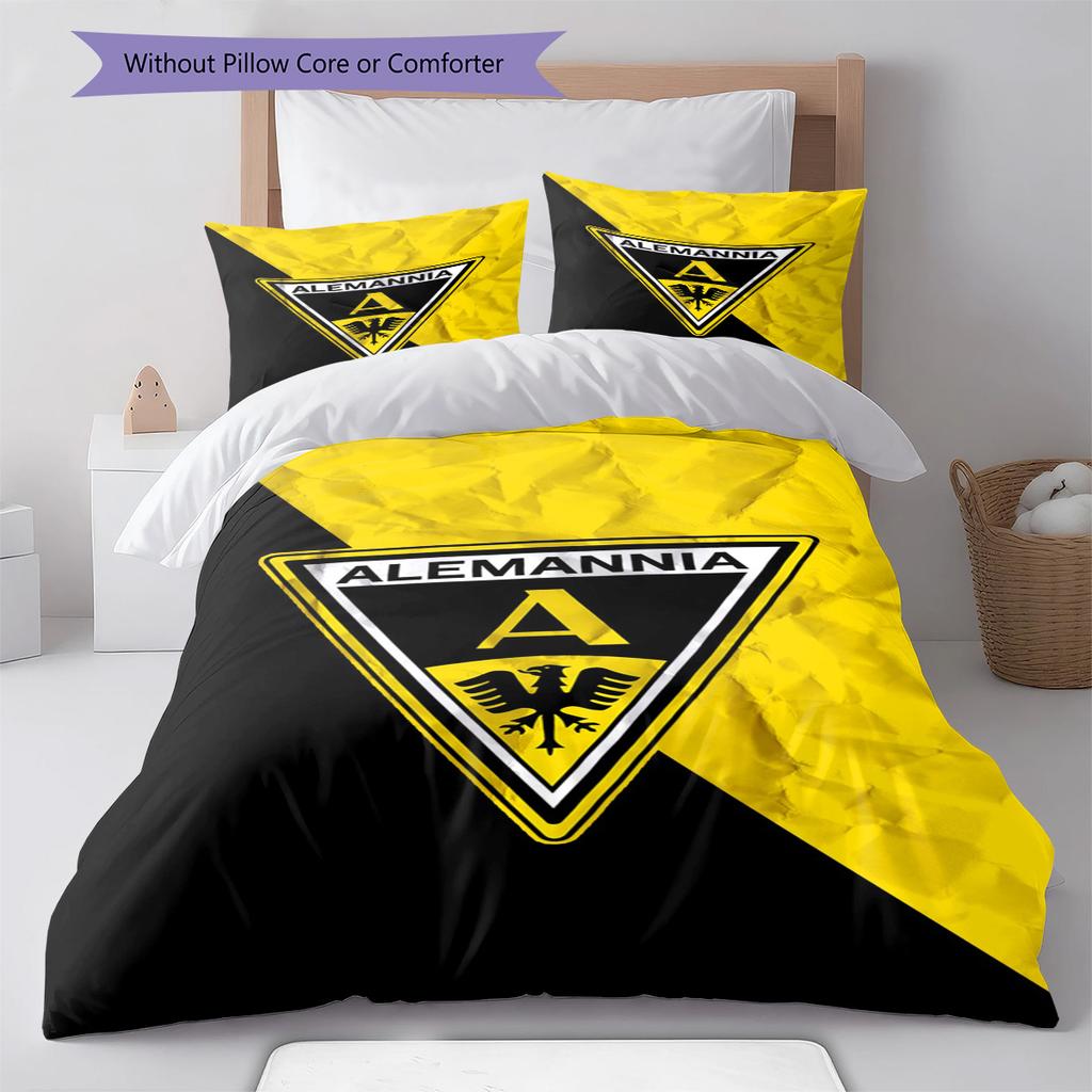 Alemannia Aachen Pattern Bedding Set Quilt Cover Pillowcase Home Decor Gift (1 * duvet cover + 2 * pillowcase, without core)