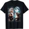 3 Ferret Moon Howling Ferret Head Funny For Men, Women, Kid T-Shirt