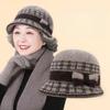Женская куполообразная шляпа-ведро с бантом для женщин Зимняя теплая ветрозащитная берета Модная элегантная шляпа-цилиндр для матери