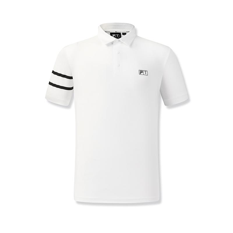 FILA Golf Series Fashionable Personalized Simple Sports Golf Versatile Comfortable Breathable Knitted Short Sleeve Polo Shirt Men tops A11M625116FWT