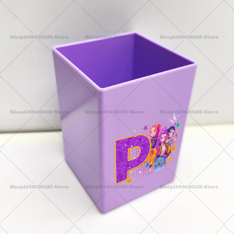 Kpop Demon Hunters Pen Holder Cartoon Anime Pattern Print Office Desk Accessories Boy Girl Stationery Pencil Organize Home Gift