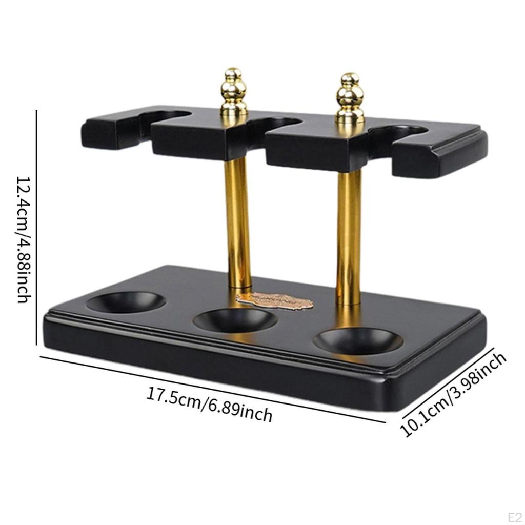 Деревянная подставка для трубок на 3 слота, ручная работа, аксессуары, органайзер-стойка из массива дерева, черная