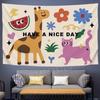 1 Pc Cartoon Dogs Hanging Cloth Background Cloth Dormitory Renovation Bedroom Headboard Decoration Wall Curtains Tapestries