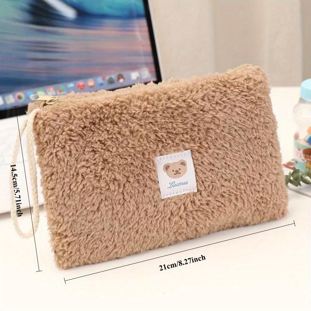 Милый плюшевый медведь большой емкости дорожная косметичка для хранения помады женские наборы для макияжа сумки кошелек пенал мешочек сумки