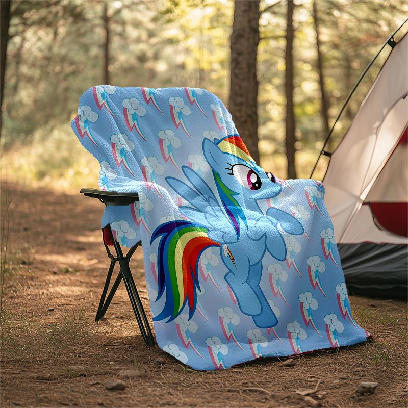 1pc My Little Pony1 Theme Blanket - Digital Print, Polyester, Cozy for All Seasons, Perfect for Outdoor, Camping, and Travel