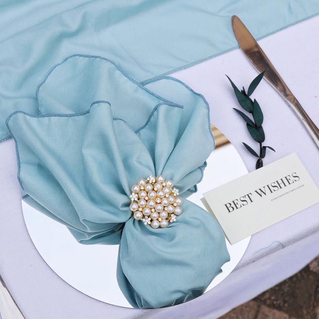 Set of 50 Napkins Cloth Polyester Fabrics 18x18INCH Washable Durable for Wedding Decoration Baby Show Party Restaurant Supplies