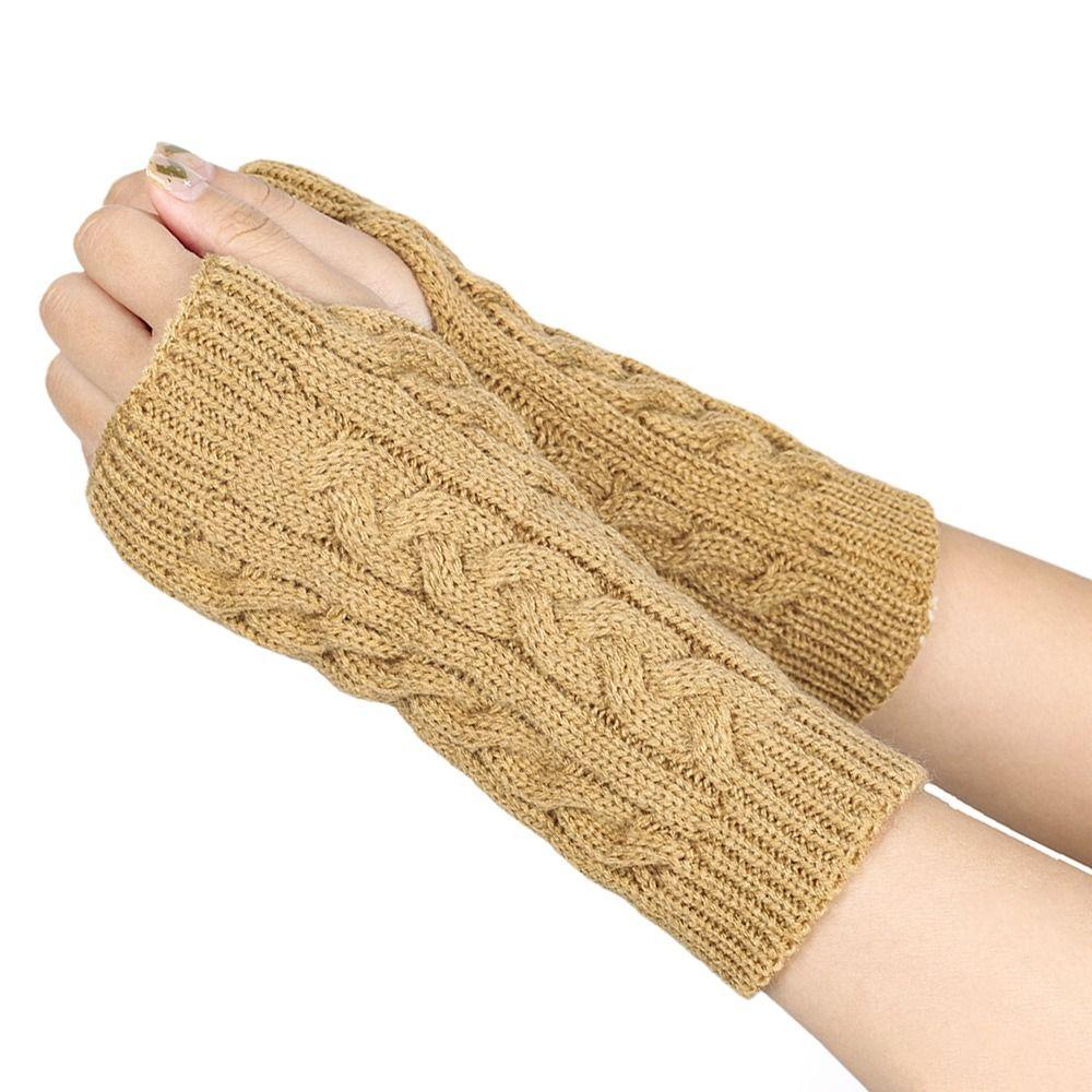 Twists Gloves Winter Gloves Outdoor Riding Mittens Half Finger Gloves Knitted Gloves Outdoor