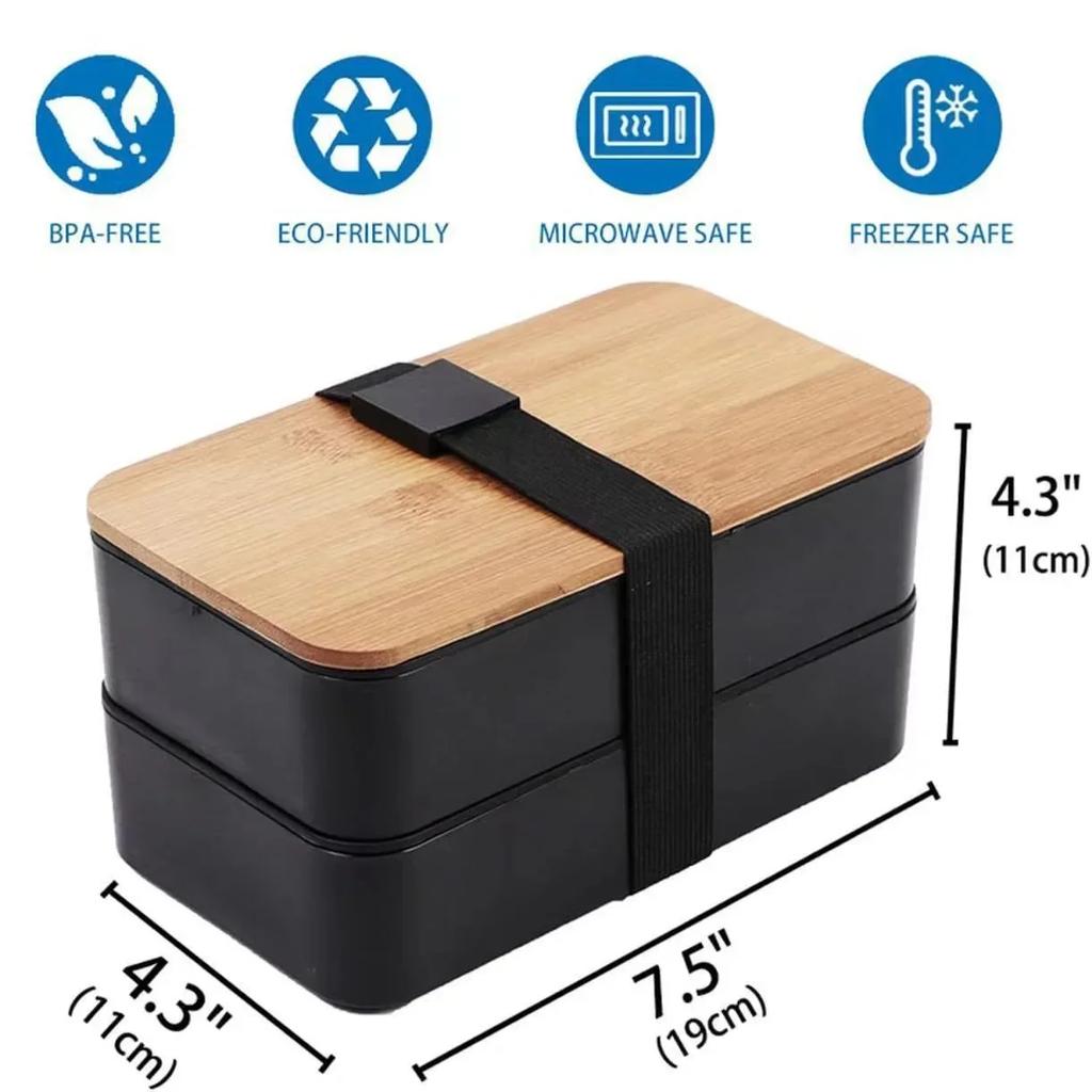 Stackable Bento Lunch Box with Insulated Bag Microwaveable Divided Large Capacity Bento Box for Office Workers and Students