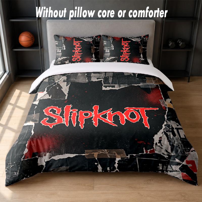 Slipknot Design Bed Bedding Set 1 Duvet Cover + 2 Pillowcases Soft Breathable Household Bed Linens