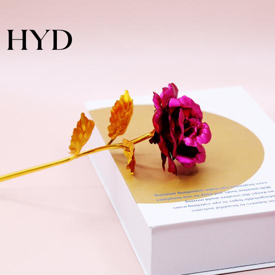 Luxury Metal Rose Gold Foil Artificial for Tabletop Decoration Plated Valentine's Day Small Eternal Gift Wedding Party Long-lasting