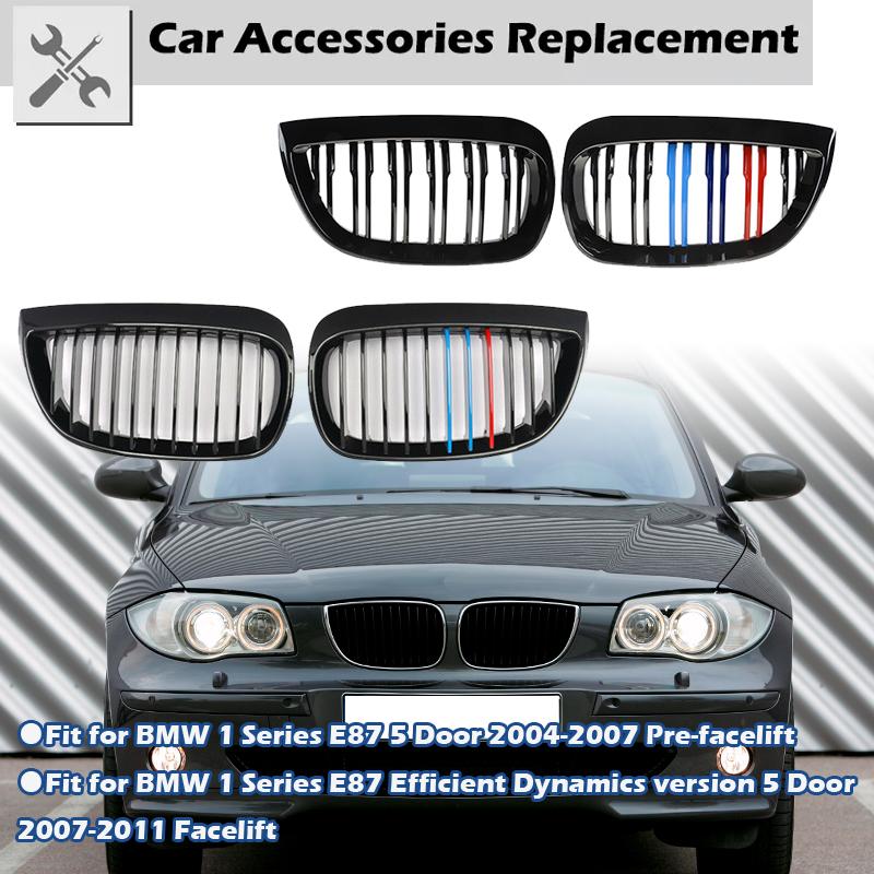 Решетка для почек, передний бампер, черная решетка радиатора, подходит для BMW E81 E87 1 серии 2004-2007, автомобильные аксессуары M