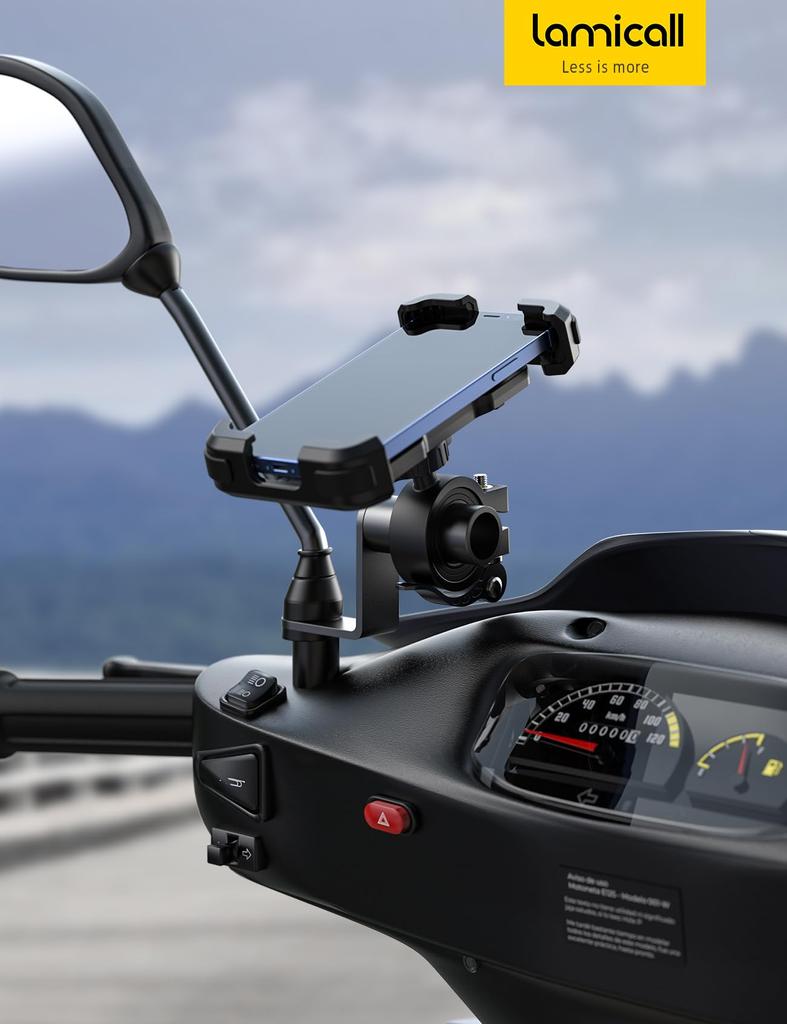 Of Lamicall Bike Mirror Clamp Bar for Motorcycle Handlebar Moped Smartphone Holder Bar Motorcycle Mount Stay Rust Prevention Bike Stay Universal Easy