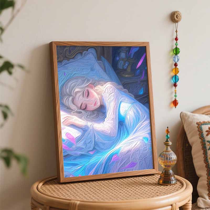 Disney Elsa sleeping digital oil painting art handmade diy gift home decoration