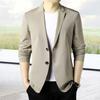 Мужской костюм, пальто с лацканами, однобортный пиджак с длинными рукавами, сплошной цвет, карманы, деловой деловой костюм, пальто, рабочая одежда