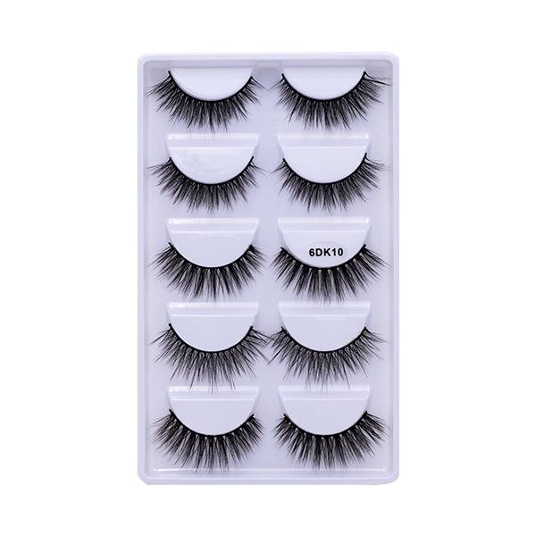 Многослойные трехмерные химические волокна накладные ресницы 5 пар натуральных густых ресниц тонкие завитые накладные ресницы