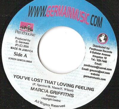 Пластинка 7 дюймов MARCIA GRIFFITHS - You've Lost That Loving Feeling NONE Germain Music 2000 Ямайка Регги, Ска и Даб Б/у