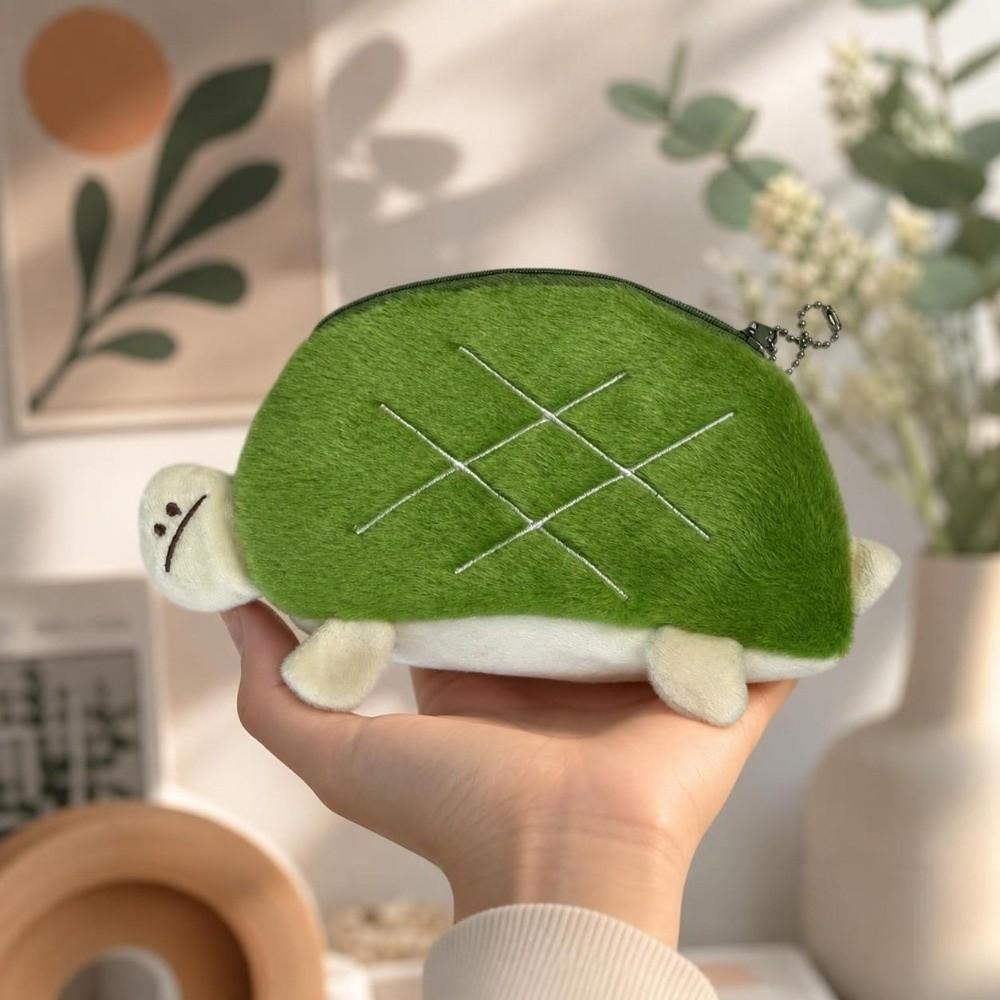 Cute Zipper Closure Turtle Pencil Pouch Cartoon Portable Lipstick Earphone Bag Soft Funny Pencil Bag Kids