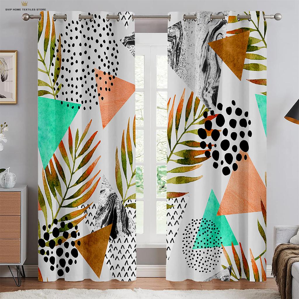 Modern Picture Art Round Texture Curtains, 2 Panels, Minimalist Style, Home, Living Room, Bedroom, Balcony, Kids Room Decor