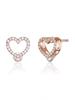 Серьги-гвоздики из 14K GF, простые, милые, в форме сердца C24EGF202
