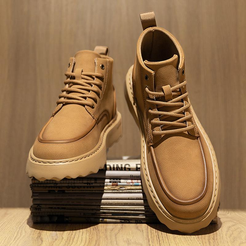 Мужские кожаные ботинки Мартин универсальные европейские мужские туфли британские ботинки Мартин из коровьей кожи первого слоя нишевые повседневные кожаные ботинки мужские