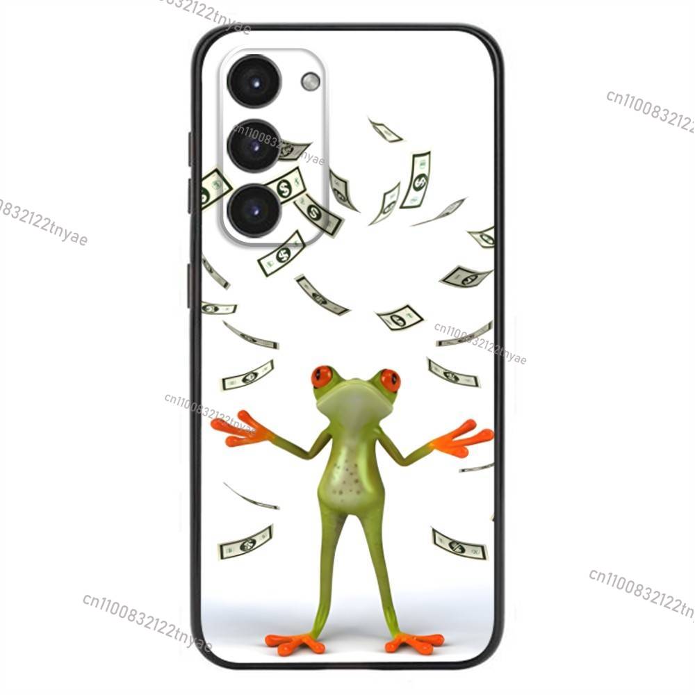 Милый Забавный Чехол-Лягушка Для Samsung Galaxy A20,21s,22,31,32,52,53,72,73,80,91 Мягкий Жидкий Силикон Черный Чехол