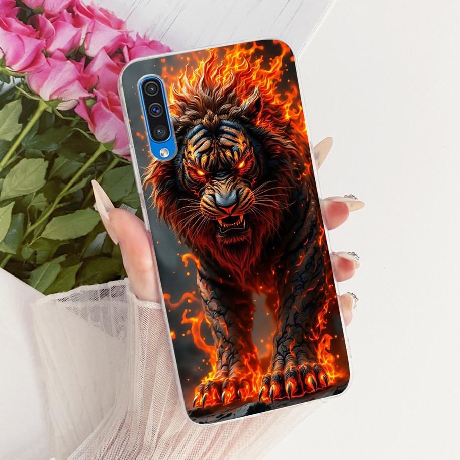 Case For Samsung Galaxy A70 A50 A70S A50S A30S Cover SM-A307F SM-A505F SM-A507F SM-A705F Cool Dragon Lion Cat Cartoon Soft Shell
