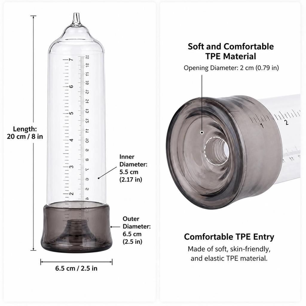 Male Vacuum Pump for Men Pressure Gauge Clear Cylinder Air Pump Extender Enlargement Trainer Adult Sex Toy Accessories