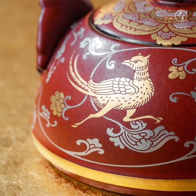 Edenus Tang Dynasty Lacquer Red Ceramic Travel Tea Set