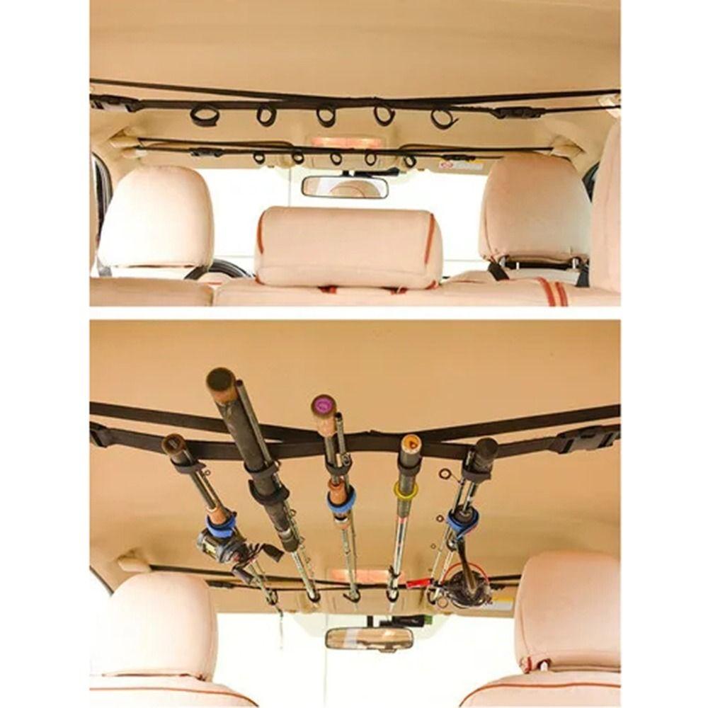 2Pcs Snap Buckle Car Fishing Rod Holder 7 Rod Capacity Car Fishing Pole Carrier SUV