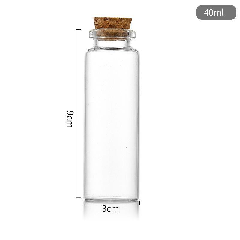 .30 Cal Cork-Stopper Glass Bottle for Incense, Agarwood, Wishing, Tea, Candy