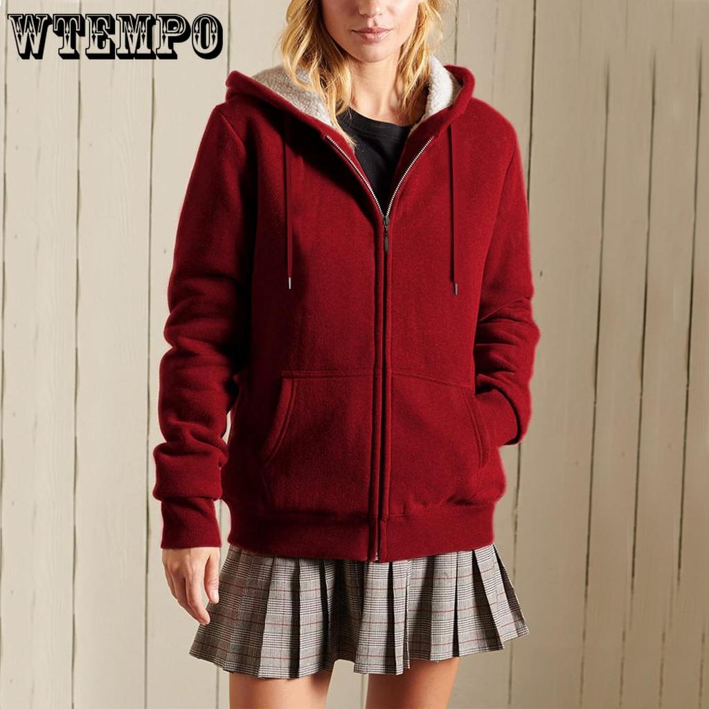 Женская повседневная толстовка-свитшот на молнии с подкладкой из шерпы, куртка большого размера, плюшевое пальто