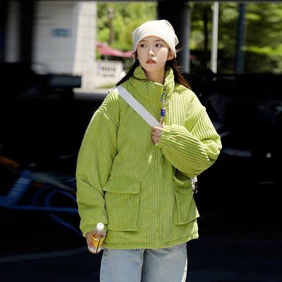 2025 Ленивый стиль парная вельветовая куртка модная свободная и универсальная хлопковая куртка зимняя с добавлением хлопка утолщенная теплая хлопковая одежда