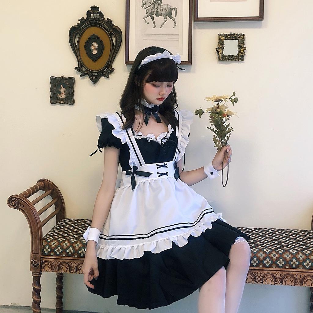 Womens Cute Lolita Maid Costume - Anime-Inspired Lolita Suit Dress