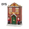 Фигурка в виде рождественского домика, освещенная деревенским домиком с музыкой, светодиодная подсветка на батарейках, смоляная столешница, центральный элемент для рождественского украшения
