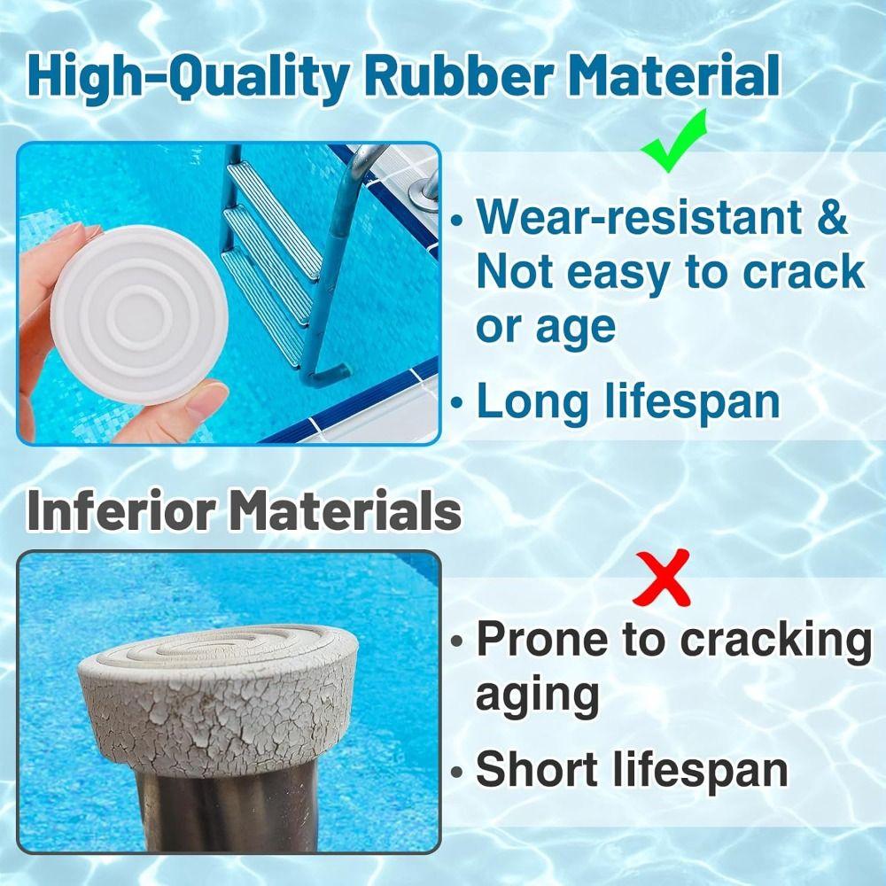 White Pool Ladder Bumpers Rubber Ladder Foot Covers New Rubber Bumpers