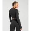 Gymshark Укороченный топ Vital Seamless 2.0 Black Marl B1a3d Bbf3