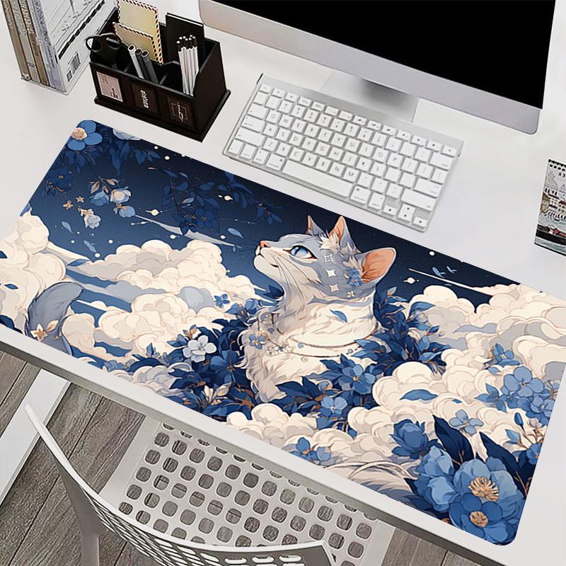Flower Cat Mouse Pad Extended Gamer Desk mat PC Computer Keyboard Pad Healing Rubber table mat kawaii Carpet Large xxl mousepad