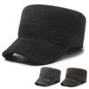 Мужская повседневная шерстяная плоская шляпа для мужчин среднего возраста, зимняя кепка с защитой от ушей, хлопковая шляпа для холодной погоды