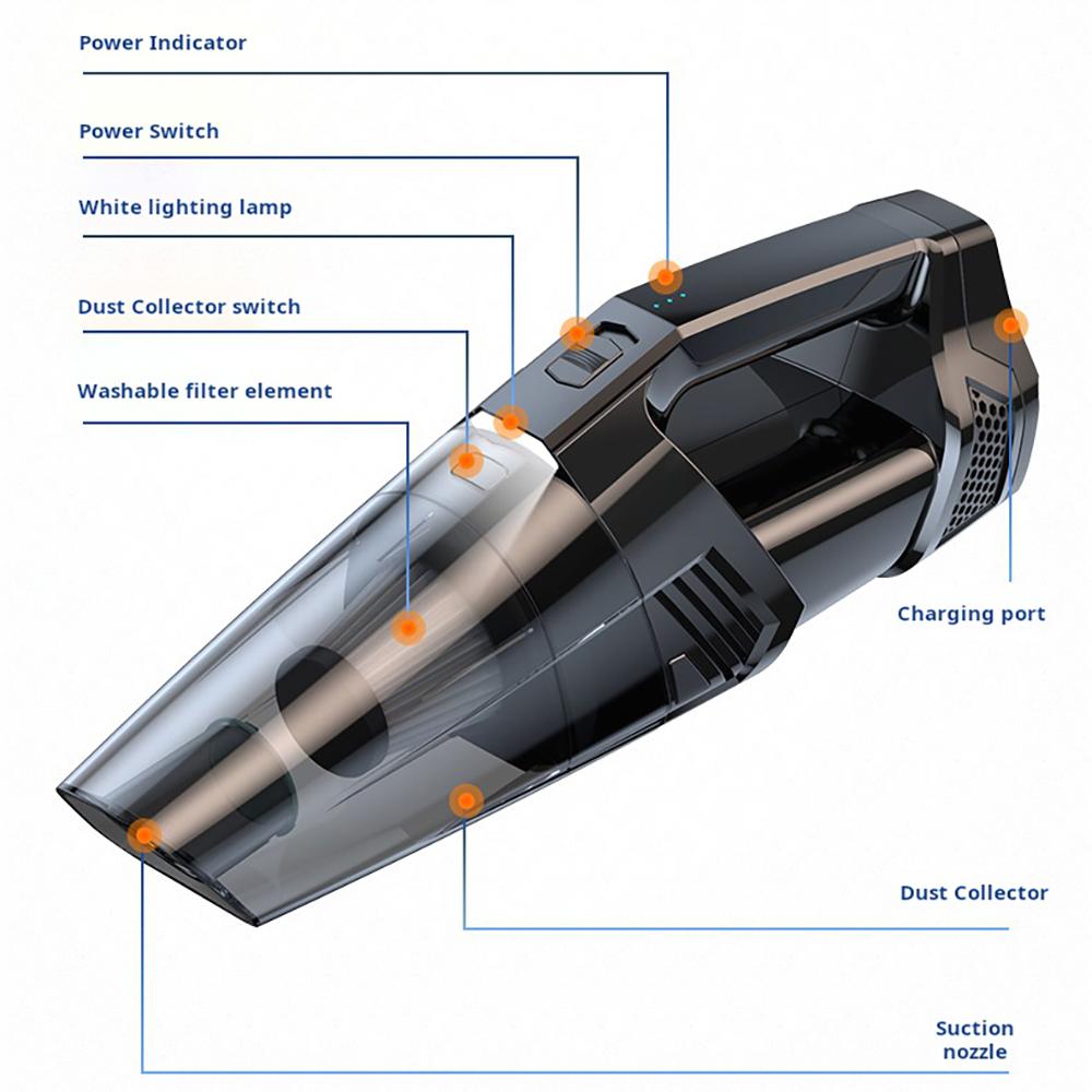 8000Pa Car Vacuum Cleaner Portable Wet And Dry Dual-use Wireless Vacuum Cleaner High Suction Powerful Hand Vacuum Cleaner Car