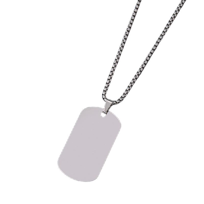 Мужское европейское и американское ожерелье-подвеска в виде военного жетона из титановой стали и брелок для гравировки