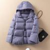 Women Winter Light Hooded Warm Down Jacket Duck Down Soft Fit Coat Casual Bread Solid Color Short Outwear