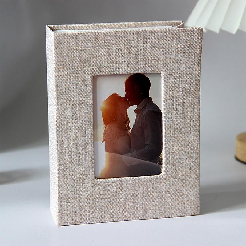 Photo Album 100 Pockets Photo Album 4X6 Photos Linen Cover Slip-In Picture Albums Diy Writable Photo Storage Children Growth