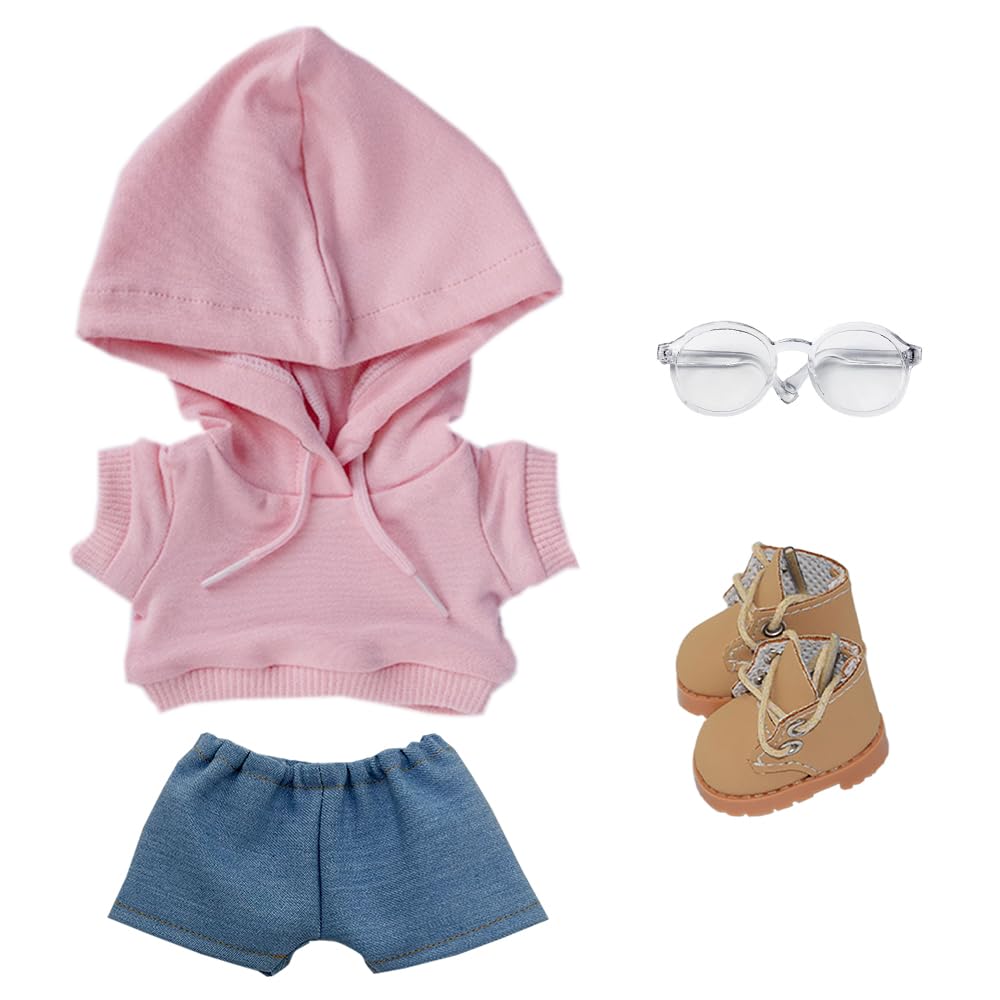 Nianniyhouse 10 см 15 см 20 см Мягкая одежда Свободный крой толстовка с капюшоном джинсы очки обувь наряды хлопковые аксессуары для кукол (A3, 10см)