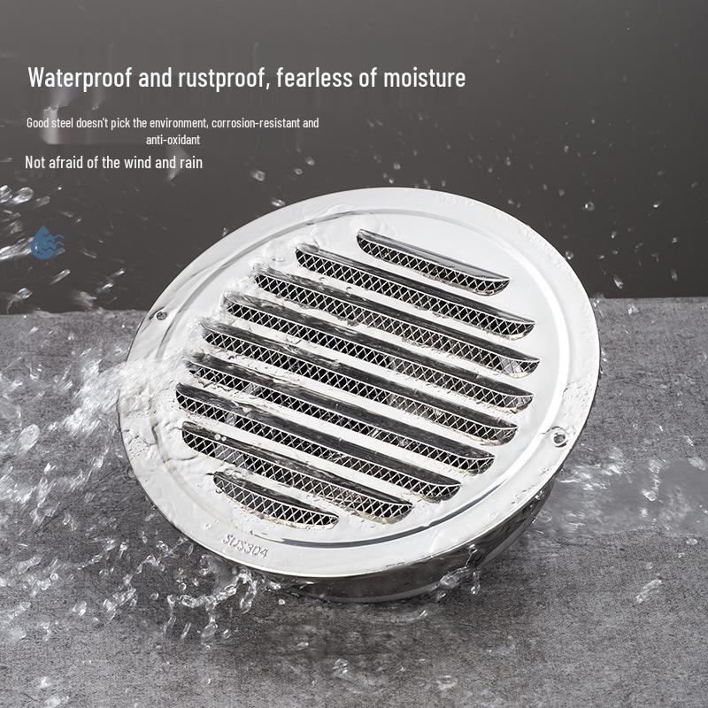 304 Stainless Steel Flat Head Exterior Windproof Vent Cap for Fresh Air Inlet